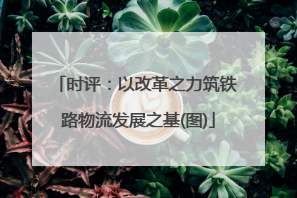 时评：以改革之力筑铁路物流发展之基(图)
