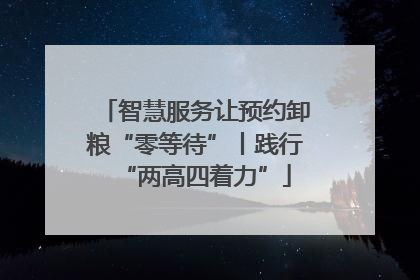 智慧服务让预约卸粮“零等待”丨践行“两高四着力”