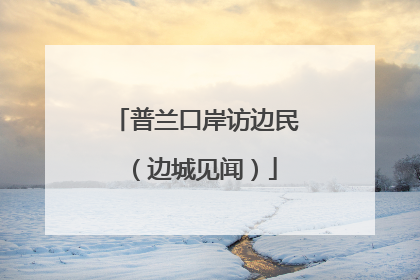 普兰口岸访边民（边城见闻）