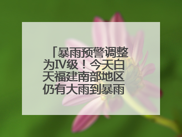 暴雨预警调整为Ⅳ级！今天白天福建南部地区仍有大雨到暴雨，注意防范