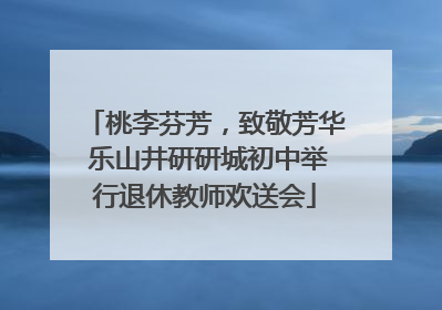 桃李芬芳，致敬芳华 乐山井研研城初中举行退休教师欢送会