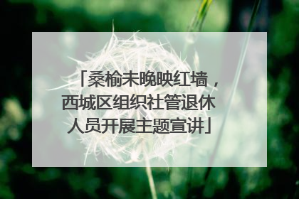 桑榆未晚映红墙，西城区组织社管退休人员开展主题宣讲