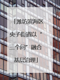 潍坊滨海区央子街道以“三个问”融合基层治理