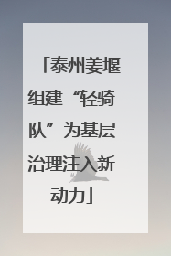 泰州姜堰组建“轻骑队”为基层治理注入新动力