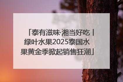 泰有滋味·湘当好吃丨绿叶水果2025泰国水果黄金季掀起销售狂潮