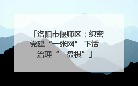 洛阳市偃师区：织密党建“一张网” 下活治理“一盘棋”