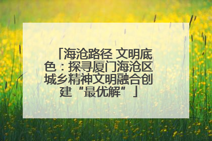 海沧路径 文明底色：探寻厦门海沧区城乡精神文明融合创建“最优解”