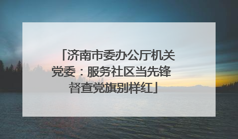 济南市委办公厅机关党委：服务社区当先锋 督查党旗别样红