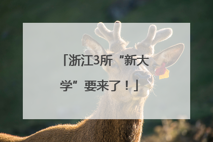 浙江3所“新大学”要来了！