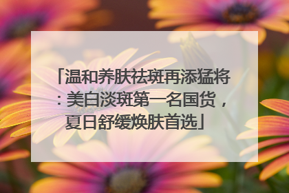 温和养肤祛斑再添猛将：美白淡斑第一名国货，夏日舒缓焕肤首选