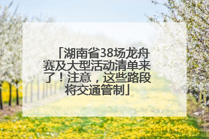 湖南省38场龙舟赛及大型活动清单来了！注意，这些路段将交通管制