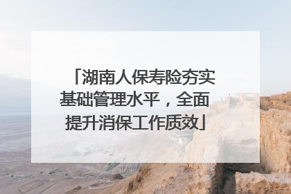 湖南人保寿险夯实基础管理水平，全面提升消保工作质效