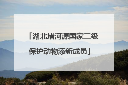 湖北堵河源国家二级保护动物添新成员