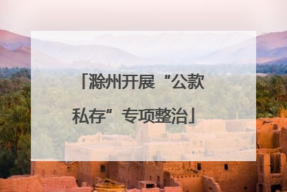 滁州开展“公款私存”专项整治