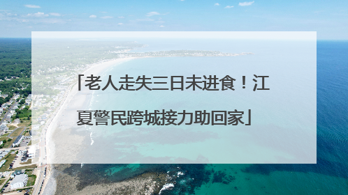 老人走失三日未进食！江夏警民跨城接力助回家