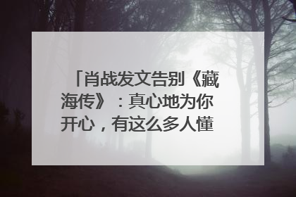 肖战发文告别《藏海传》：真心地为你开心，有这么多人懂你，导演回应“是否有第二季”