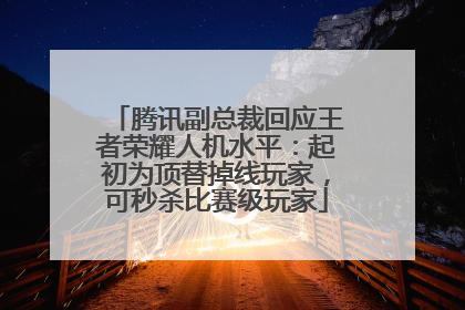 腾讯副总裁回应王者荣耀人机水平：起初为顶替掉线玩家，可秒杀比赛级玩家