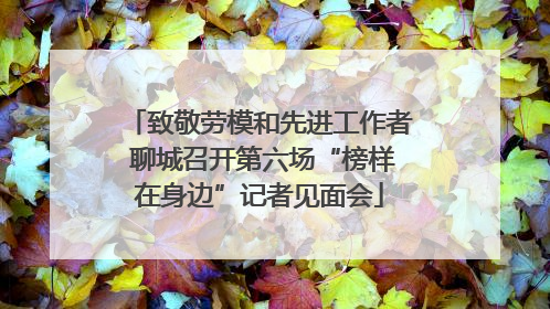 致敬劳模和先进工作者 聊城召开第六场“榜样在身边”记者见面会