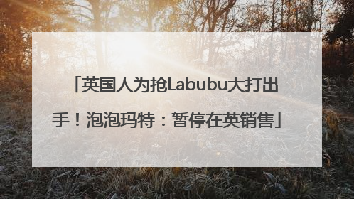 英国人为抢Labubu大打出手！泡泡玛特：暂停在英销售