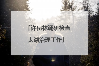 许昆林调研检查太湖治理工作