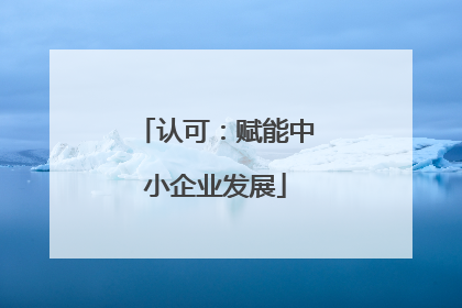 认可：赋能中小企业发展
