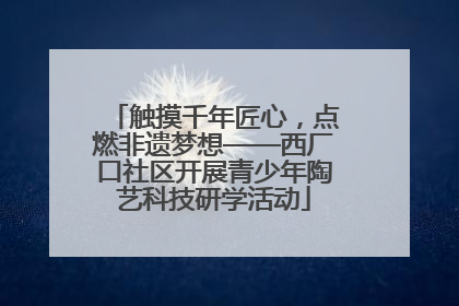 触摸千年匠心，点燃非遗梦想——西厂口社区开展青少年陶艺科技研学活动