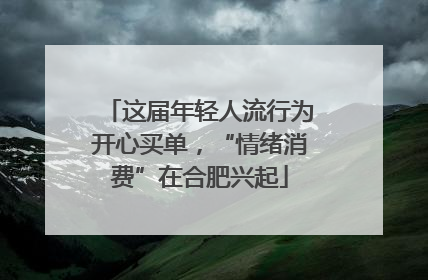 这届年轻人流行为开心买单，“情绪消费”在合肥兴起