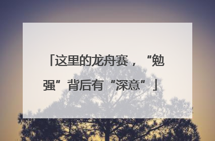 这里的龙舟赛，“勉强”背后有“深意”