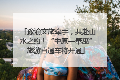 豫渝文旅牵手，共赴山水之约！“中原—奉巫”旅游直通车将开通