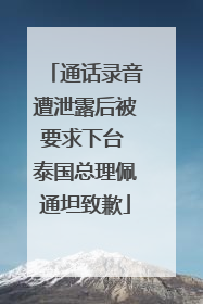 通话录音遭泄露后被要求下台 泰国总理佩通坦致歉