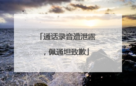 通话录音遭泄露，佩通坦致歉