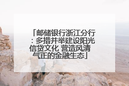 邮储银行浙江分行：多措并举建设阳光信贷文化 营造风清气正的金融生态