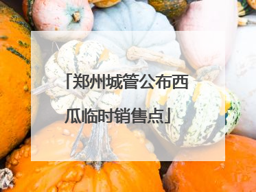 郑州城管公布西瓜临时销售点