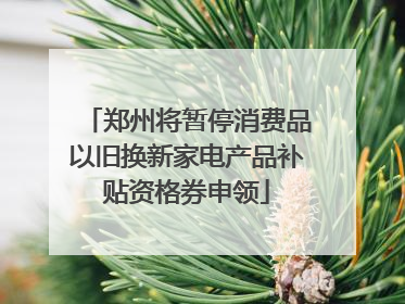 郑州将暂停消费品以旧换新家电产品补贴资格券申领