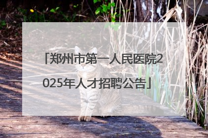 郑州市第一人民医院2025年人才招聘公告