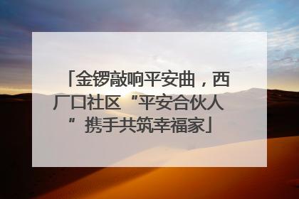 金锣敲响平安曲，西厂口社区“平安合伙人”携手共筑幸福家