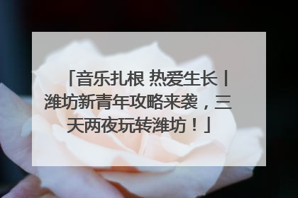 音乐扎根 热爱生长丨潍坊新青年攻略来袭，三天两夜玩转潍坊！