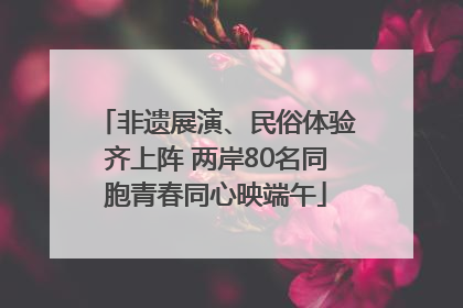 非遗展演、民俗体验齐上阵 两岸80名同胞青春同心映端午