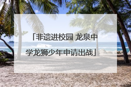 非遗进校园 龙泉中学龙狮少年申请出战