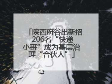 陕西府谷出新招 206名“快递小哥”成为基层治理“合伙人”