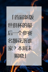 首届新版世俱杯的最后一个参赛名额花落谁家？本周末揭晓
