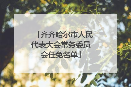 齐齐哈尔市人民代表大会常务委员会任免名单