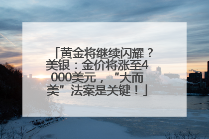 黄金将继续闪耀？美银：金价将涨至4000美元，“大而美”法案是关键！