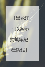 黑龙江：以案示警筑牢纪律防线