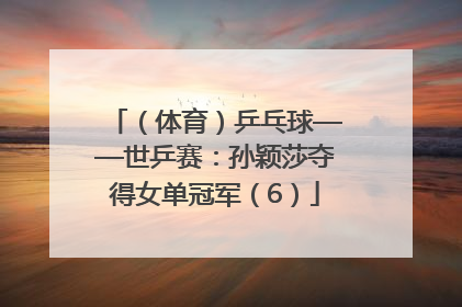 （体育）乒乓球——世乒赛：孙颖莎夺得女单冠军（6）