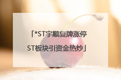 *ST宇顺复牌涨停 ST板块引资金热炒