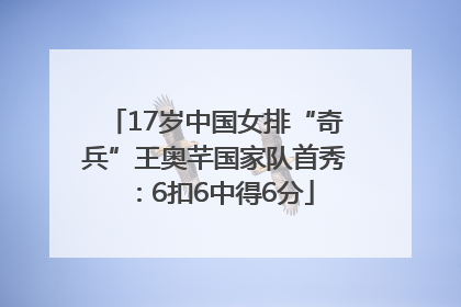 17岁中国女排“奇兵”王奥芊国家队首秀：6扣6中得6分