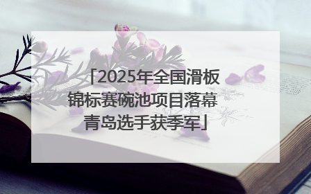2025年全国滑板锦标赛碗池项目落幕 青岛选手获季军