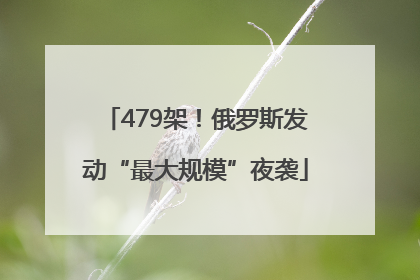 479架！俄罗斯发动“最大规模”夜袭