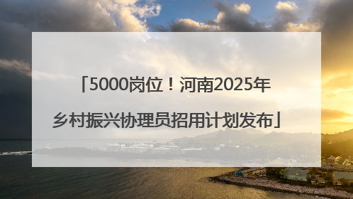 5000岗位！河南2025年乡村振兴协理员招用计划发布